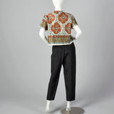 1950s Print Top and Cigarette Pants Set