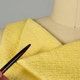 XL 2000s Oscar de la Renta Yellow Fitted Sheath Sleeveless Asymmetrical Dress
