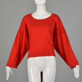 Medium 1990s Sonia Rykiel Red Tie-back Sweatshirt