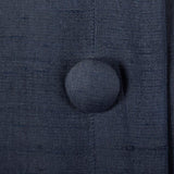 1950s Navy Silk Dress with Wide Belt and Decorative Buttons
