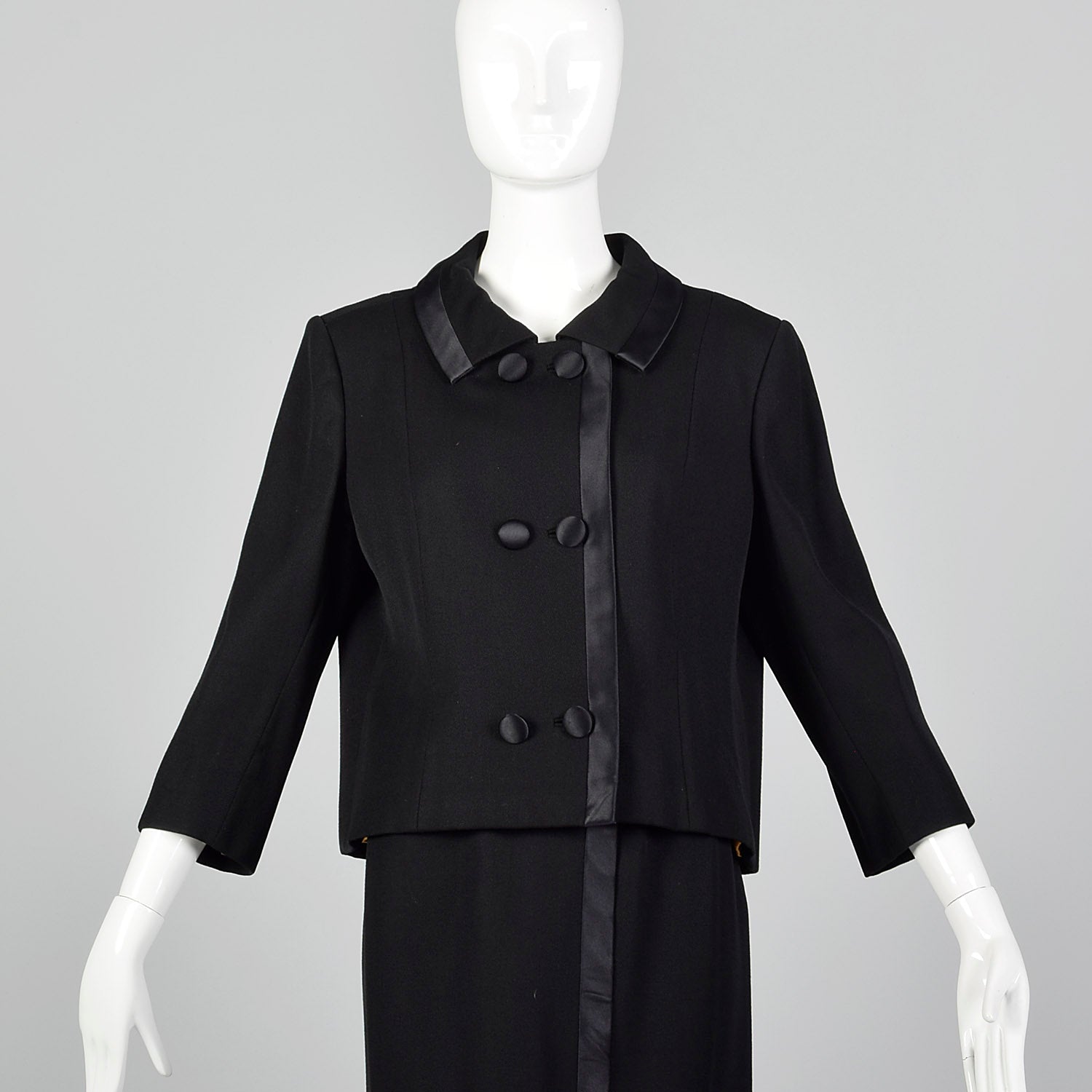 1960s Mod Black Skirt Suit