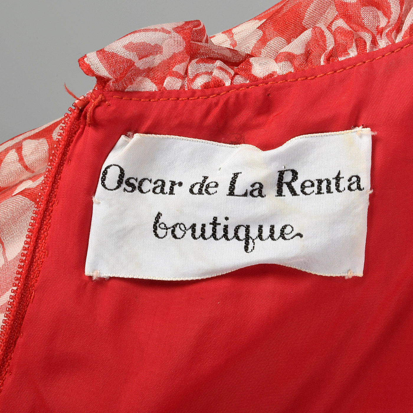 1960s Oscar de la Renta Red Bohemian Print Dress