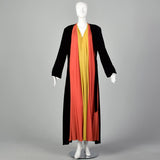 1940s Velvet Color Block Dressing Gown