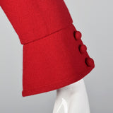 1980s Travilla Red Wool Dress