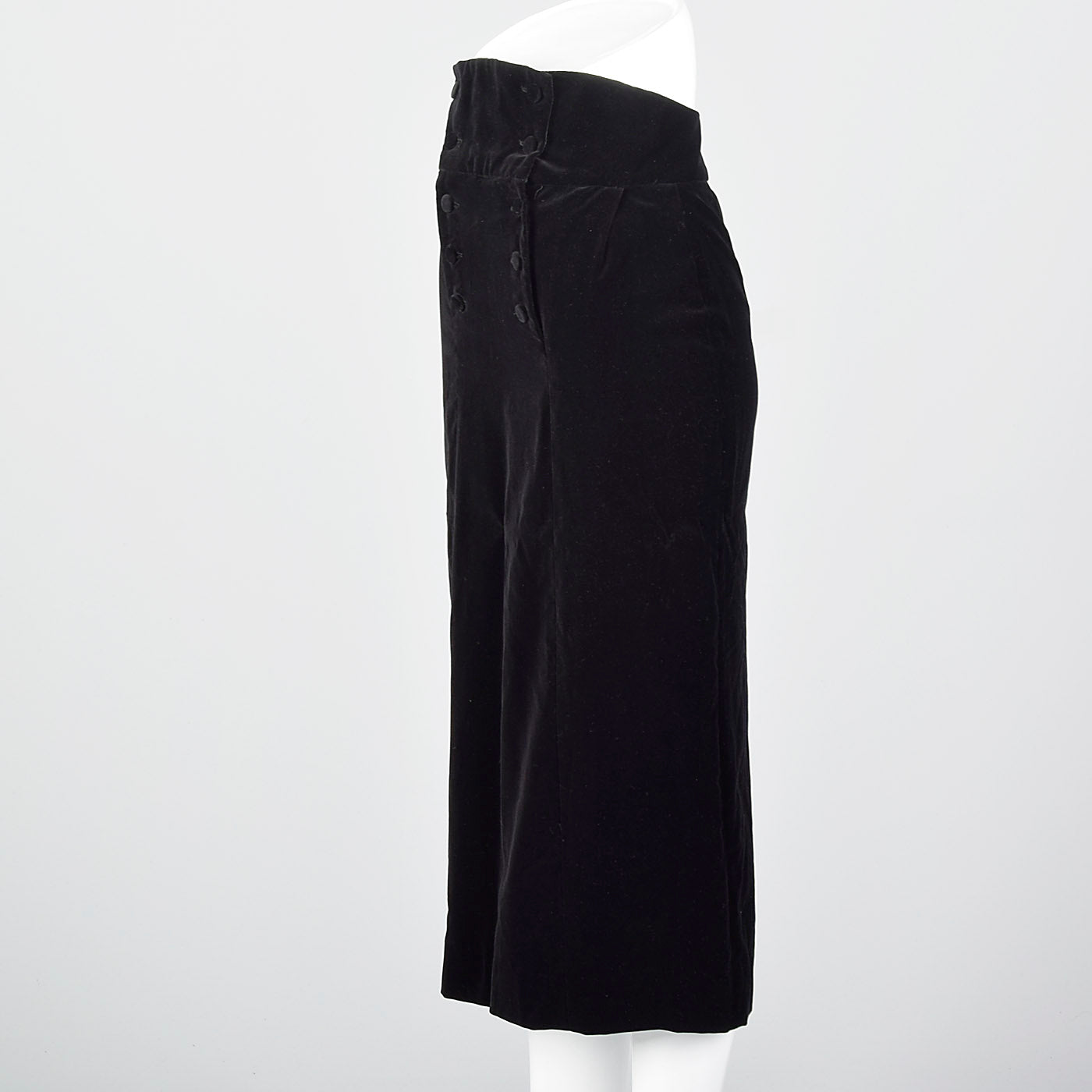 1950s High Waist Black Velvet Skirt