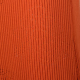 Small 1970s Wide Leg Orange Ribbed Knit Jumpsuit Sexy Tieback Waist