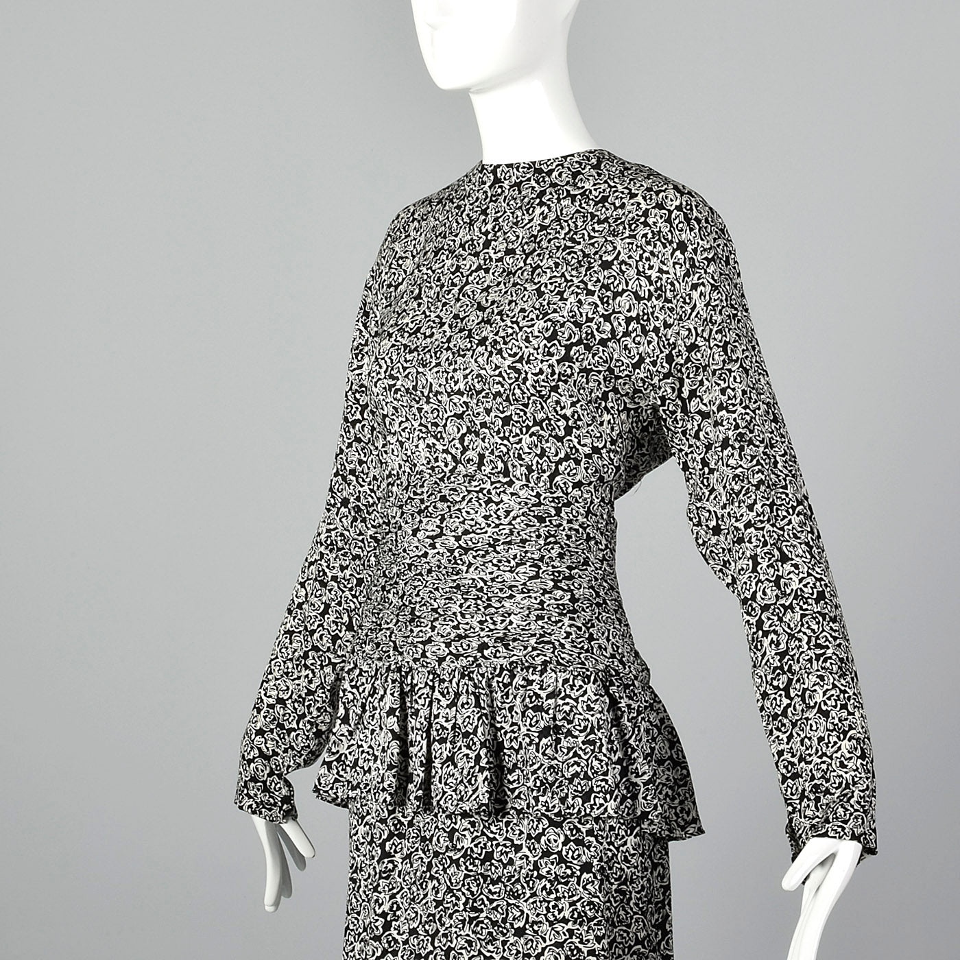 1980s Christian Dior Black and White Dress