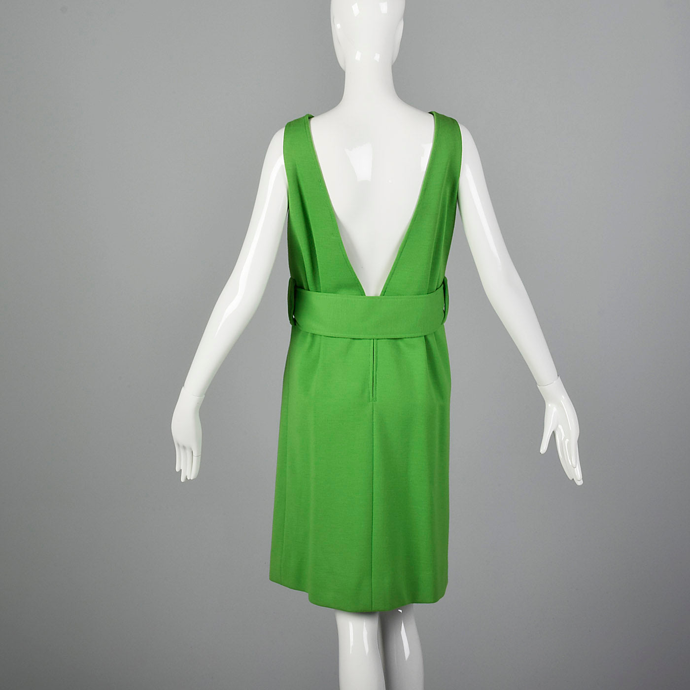 1960s Green Wool Dress with Orange Lining