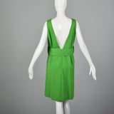 1960s Green Wool Dress with Orange Lining