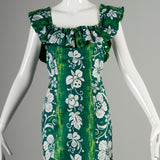 1950s Hawaiian Dress with Fishtail Hem