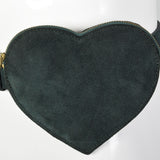 1990s Sonia Rykiel Green Suede Heart Belt