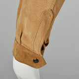 XS Yves Saint Laurent Rive Gauche 1970s Suede Biker Jacket