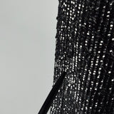 Small Valentina Ltd. 1960s Black Knit Sequin Dress