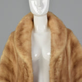 1960s Buff Mink Stole with Pockets