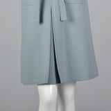 1990s Oscar De La Renta Light Blue Day Dress