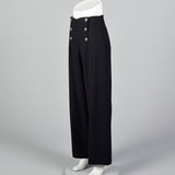 Black Wide Leg Sailor Style Pants