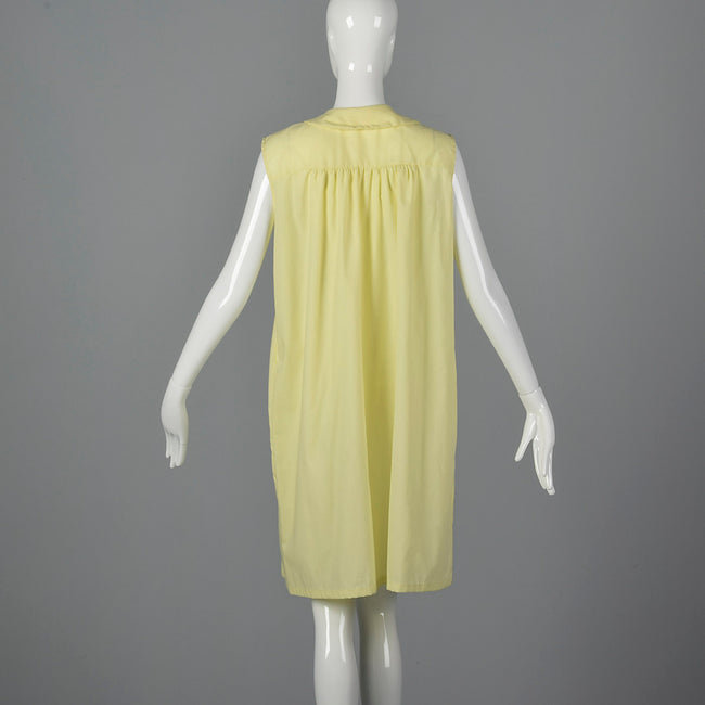 1960s Yellow House Dress with Snap Front