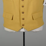 Large 1950s Vest Yellow Belvoir Waistcoat English Riding Vest Fox Hunting