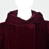 1940s Burgundy Velvet Opera Coat