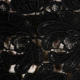 1950s Black Silk Dress with Illusion Bust