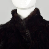 XS Black 1980s Mink Fur Coat
