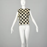 Small-Medium 1960s Black & White Sequin Top
