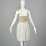 XS Bob Bugnand 1950s Beaded Short White Dress