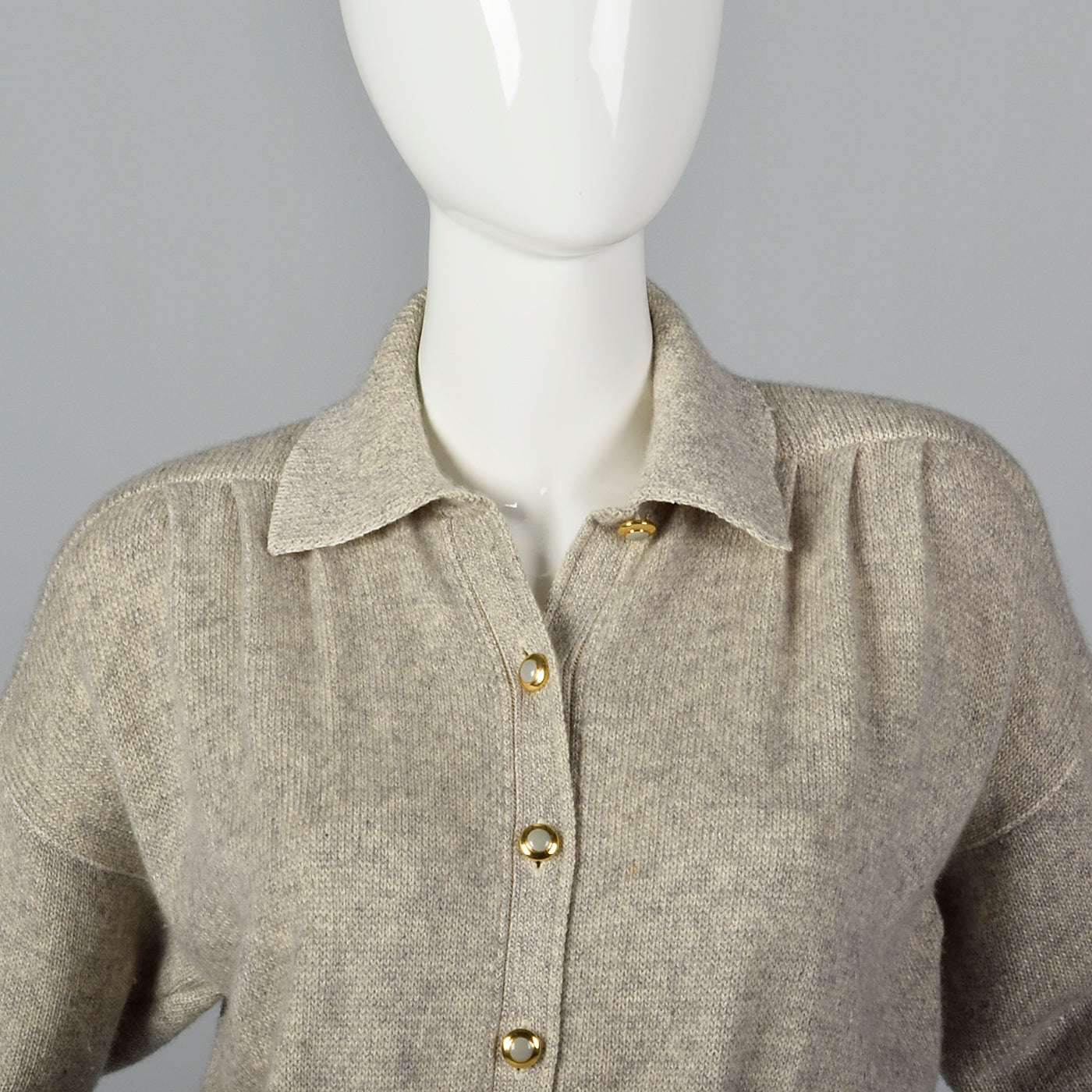 1980s St John Knit Cozy Gray Cashmere Jumpsuit