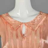 1930s Pink Satin Nightgown with Keyhole Bust