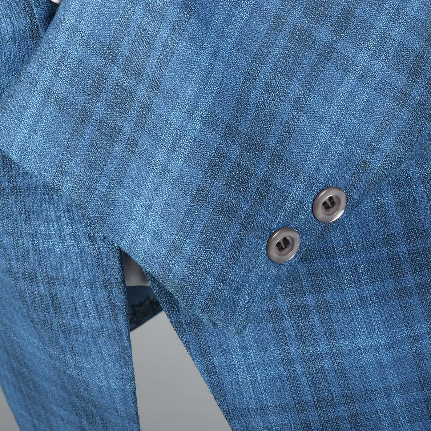 1950s Blue Plaid Jacket with Slim Lapel