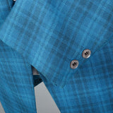 1950s Blue Plaid Jacket with Slim Lapel
