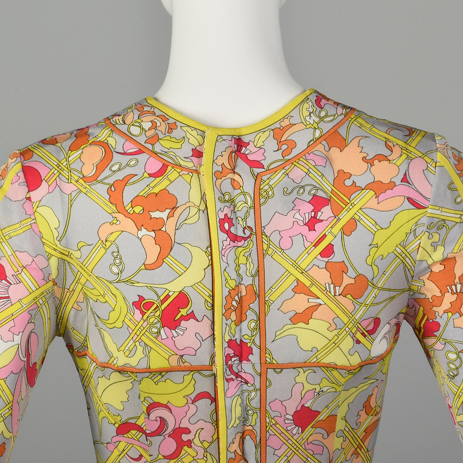 Emilio Pucci Multicolor Pattern Printed Silk Kimono Sleeves Shirt M Emilio  Pucci
