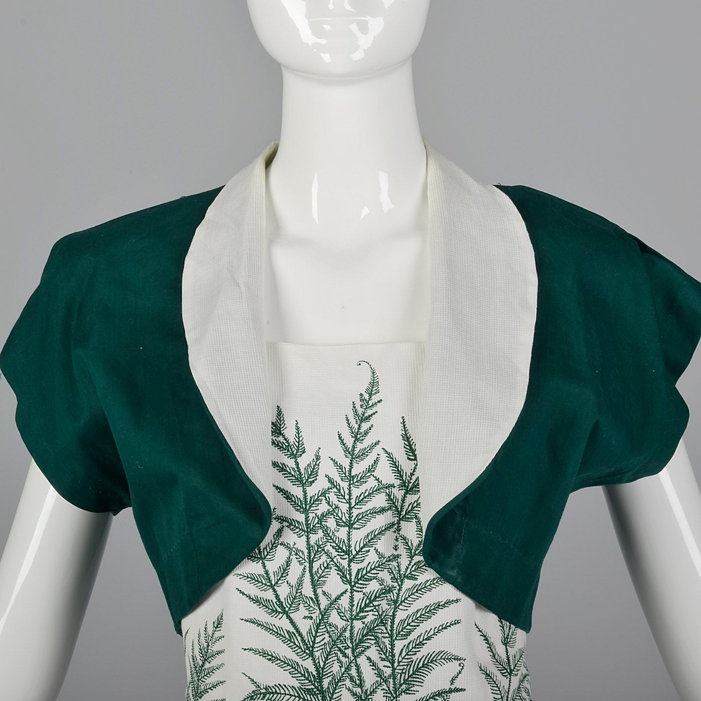 1950s Novelty Fern Dress