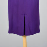 1950s Purple Knit Pencil Dress