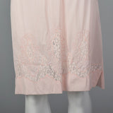 1950s Pastel Pink Half Slip with Lace and Soutache