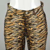 Small Guess Jeans Tiger Stripe Pants Mid Rise Cotton Animal Print
