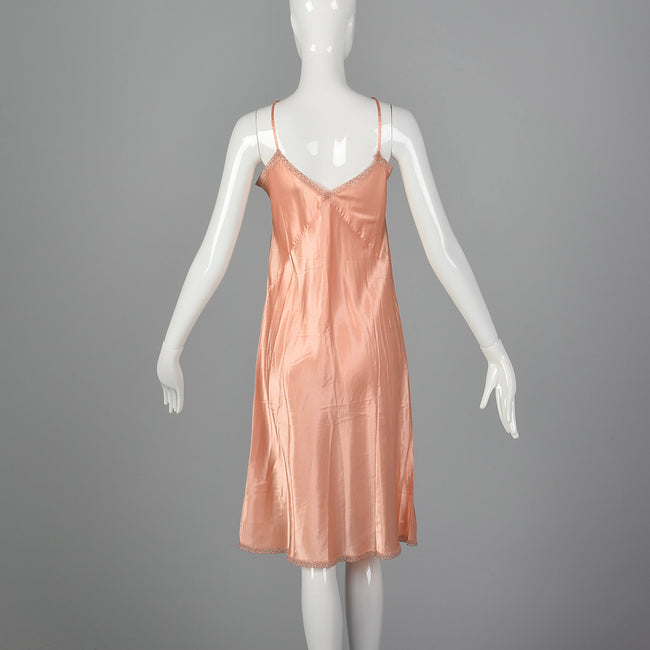 1940s Deadstock Pink Rayon Full Slip