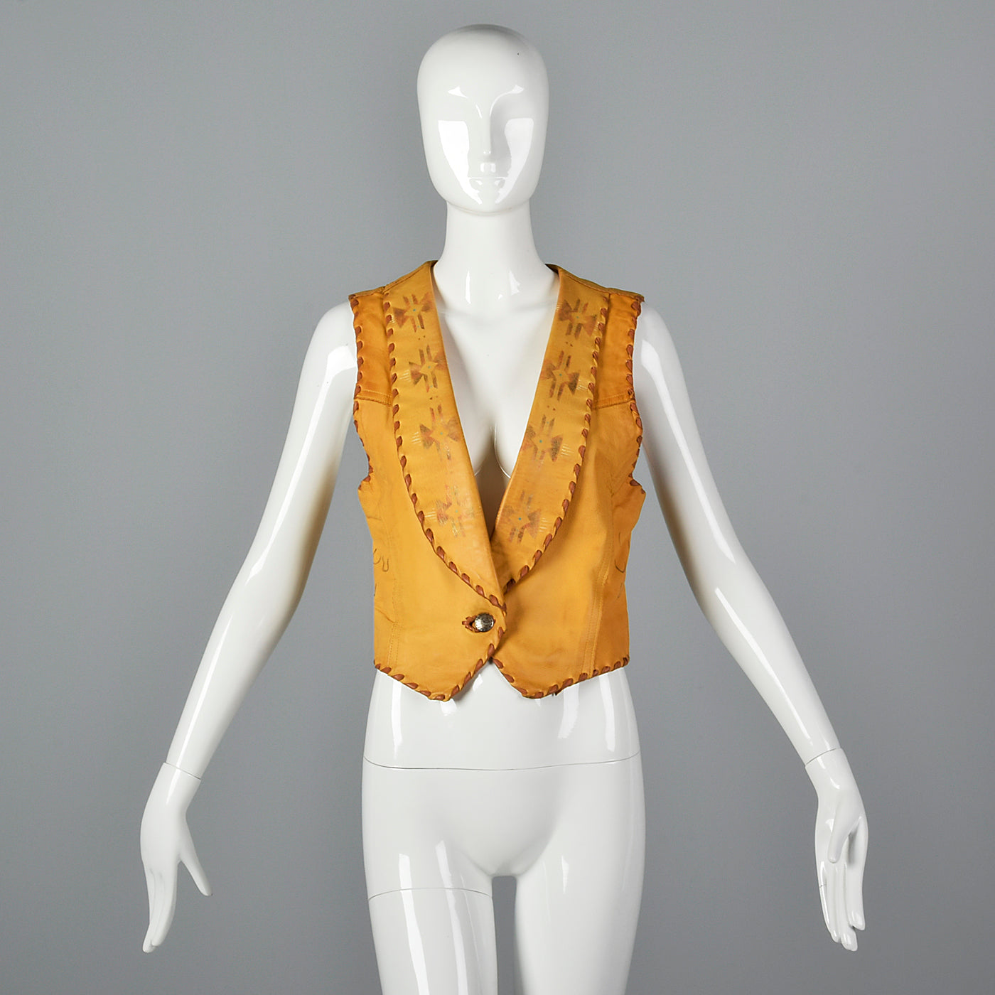XS North Beach Leather 1990s Leather Vest