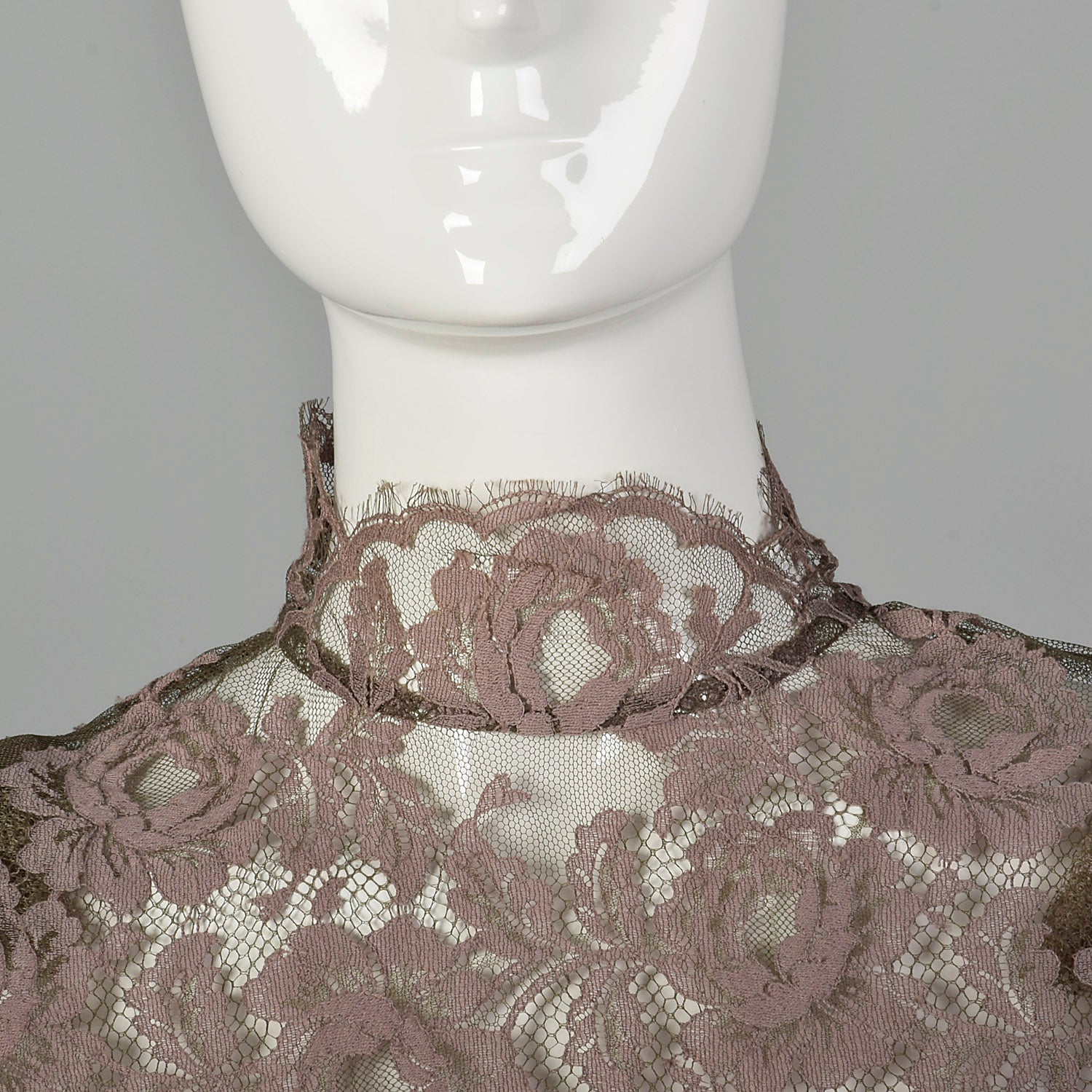 Large Becky Bisoulis 1980s Mauve Lace Skirt Set