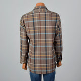 1960s Mens Pendleton Brown Plaid Shirt