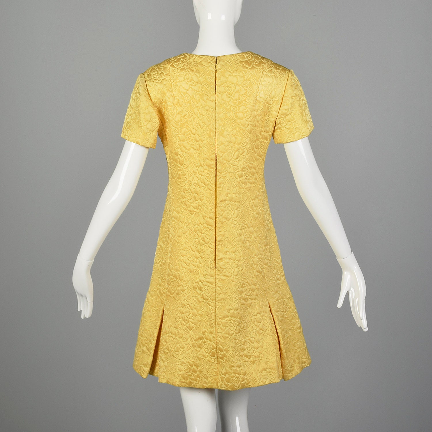 Medium Christian Dior 1960s Yellow Brocade Dress