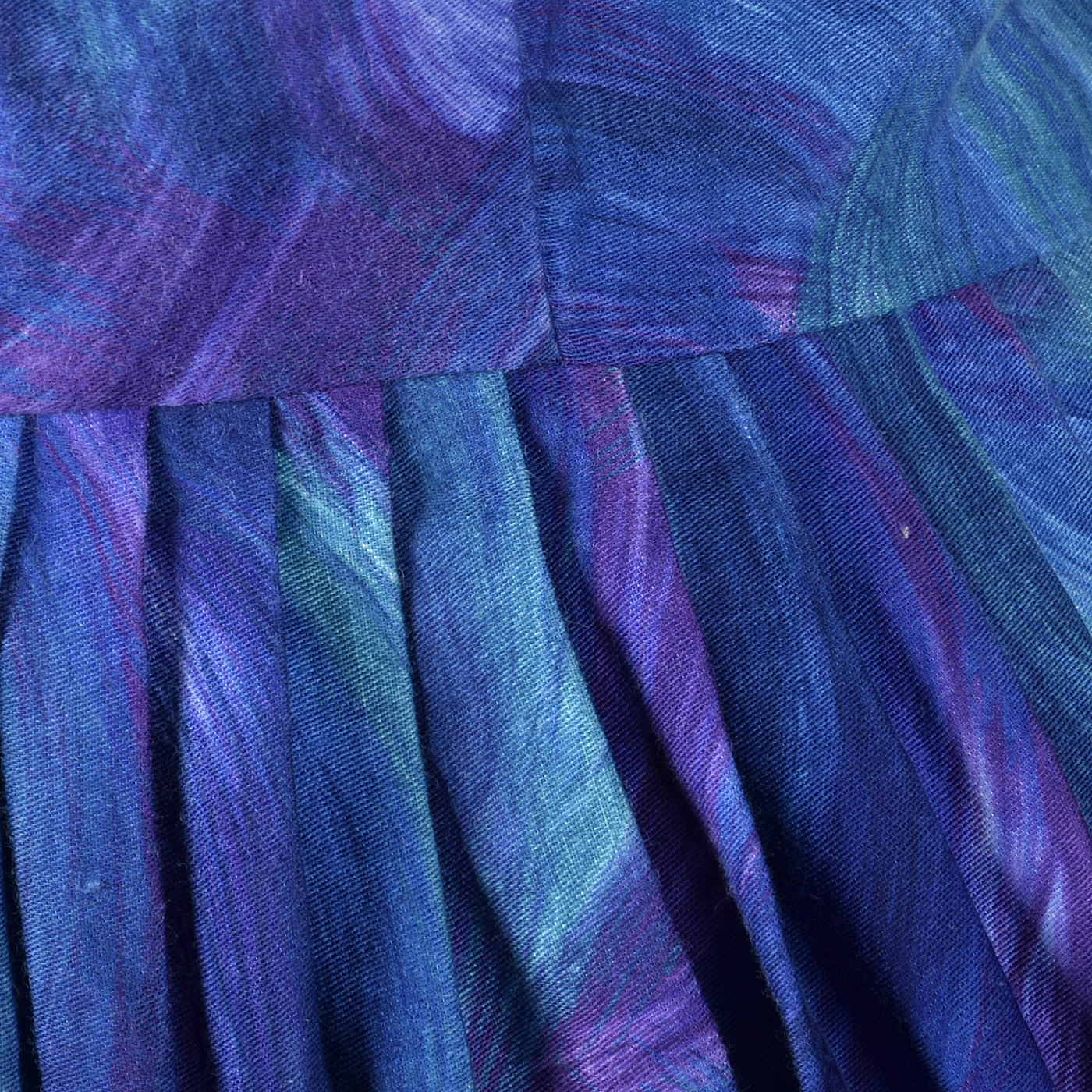 1950s Blue and Purple Day Dress