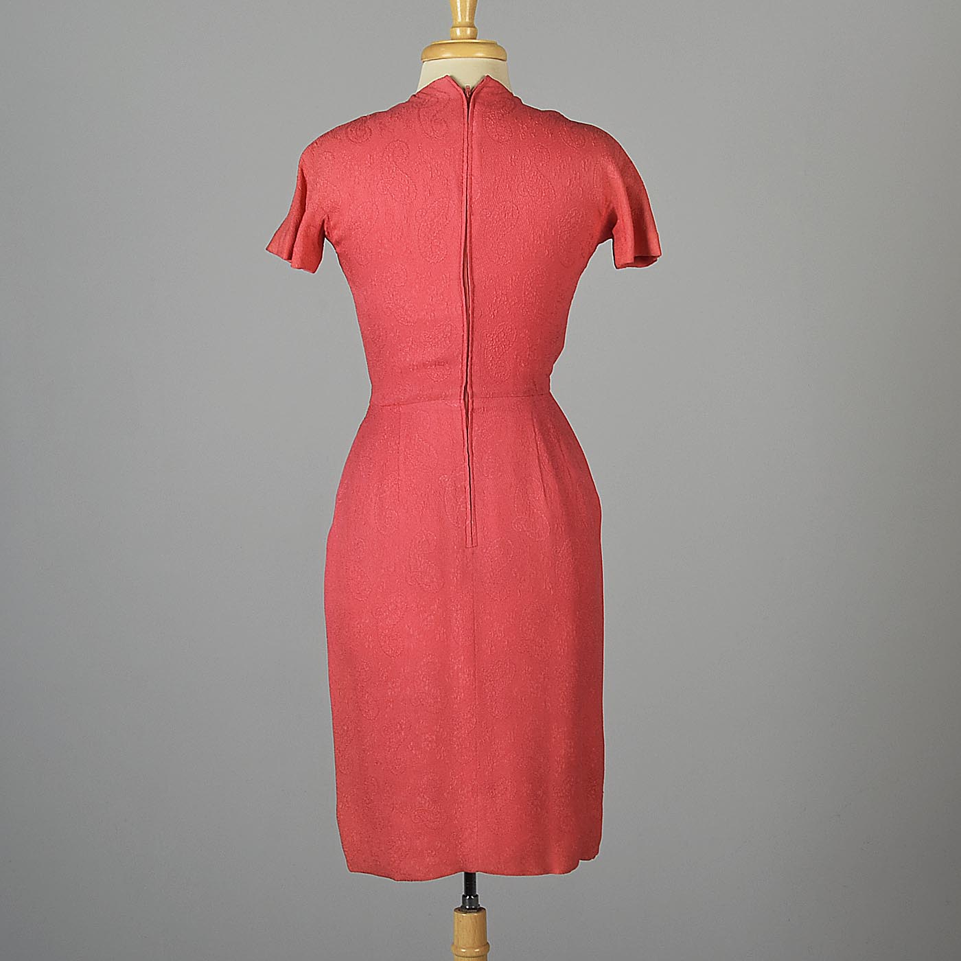 1960s Pink Cocktail Dress with Faux Wrap Skirt