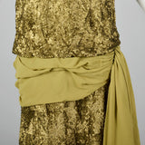 1920s Sequined Dress with Gold Lamé & Silk Details