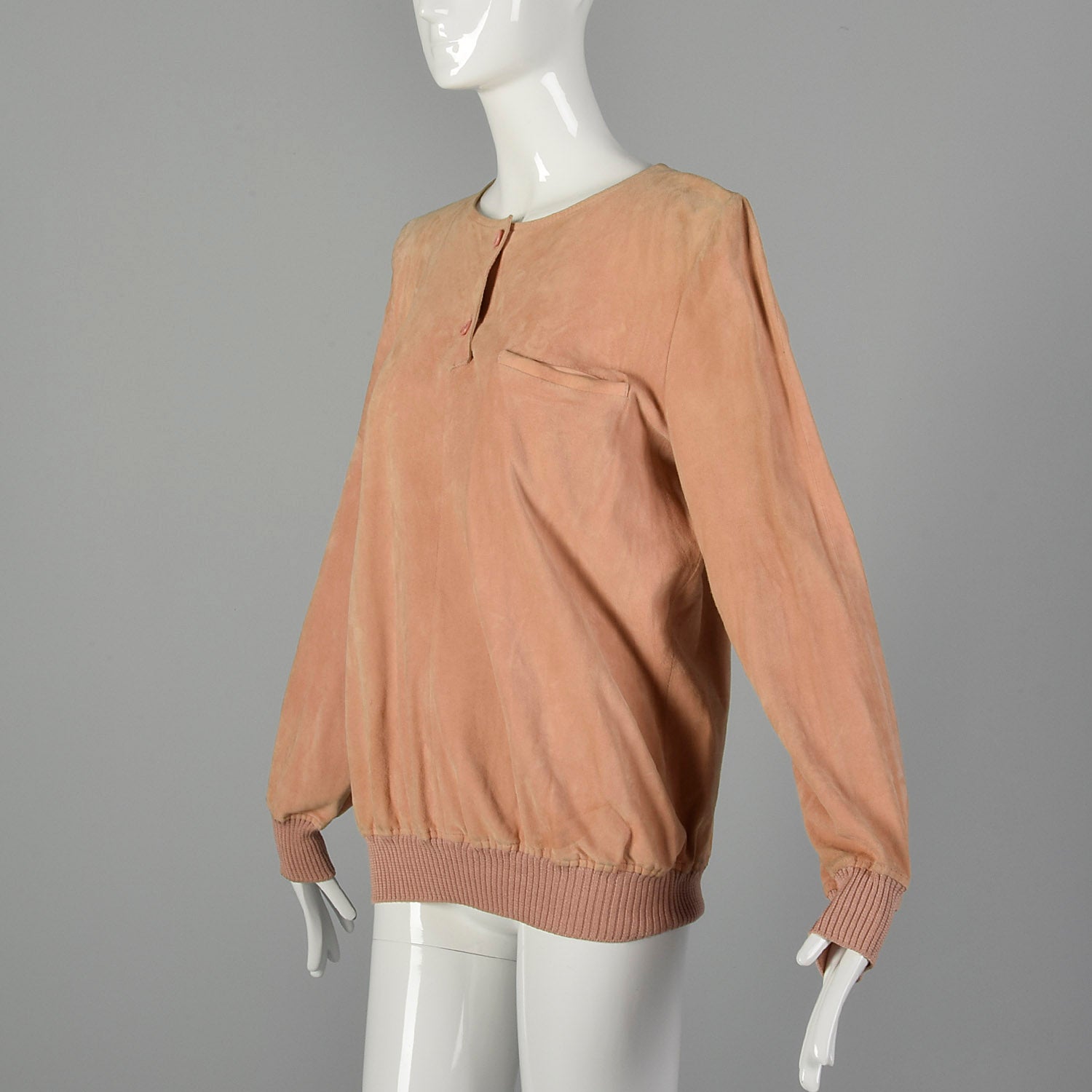 Medium-Large Valentino 1980s Pink Suede Shirt