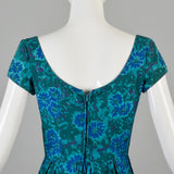 1950s Teal Fit and Flare Dress