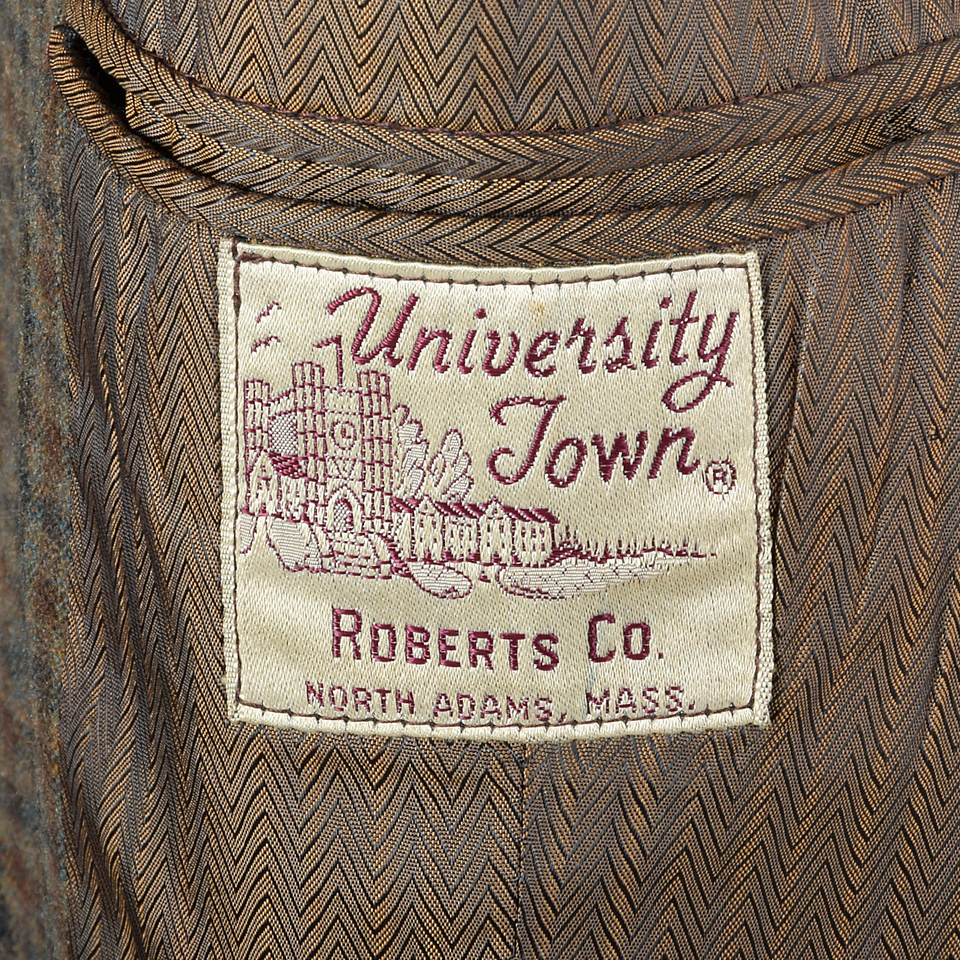 1950s Mens Brown Check Wool Jacket