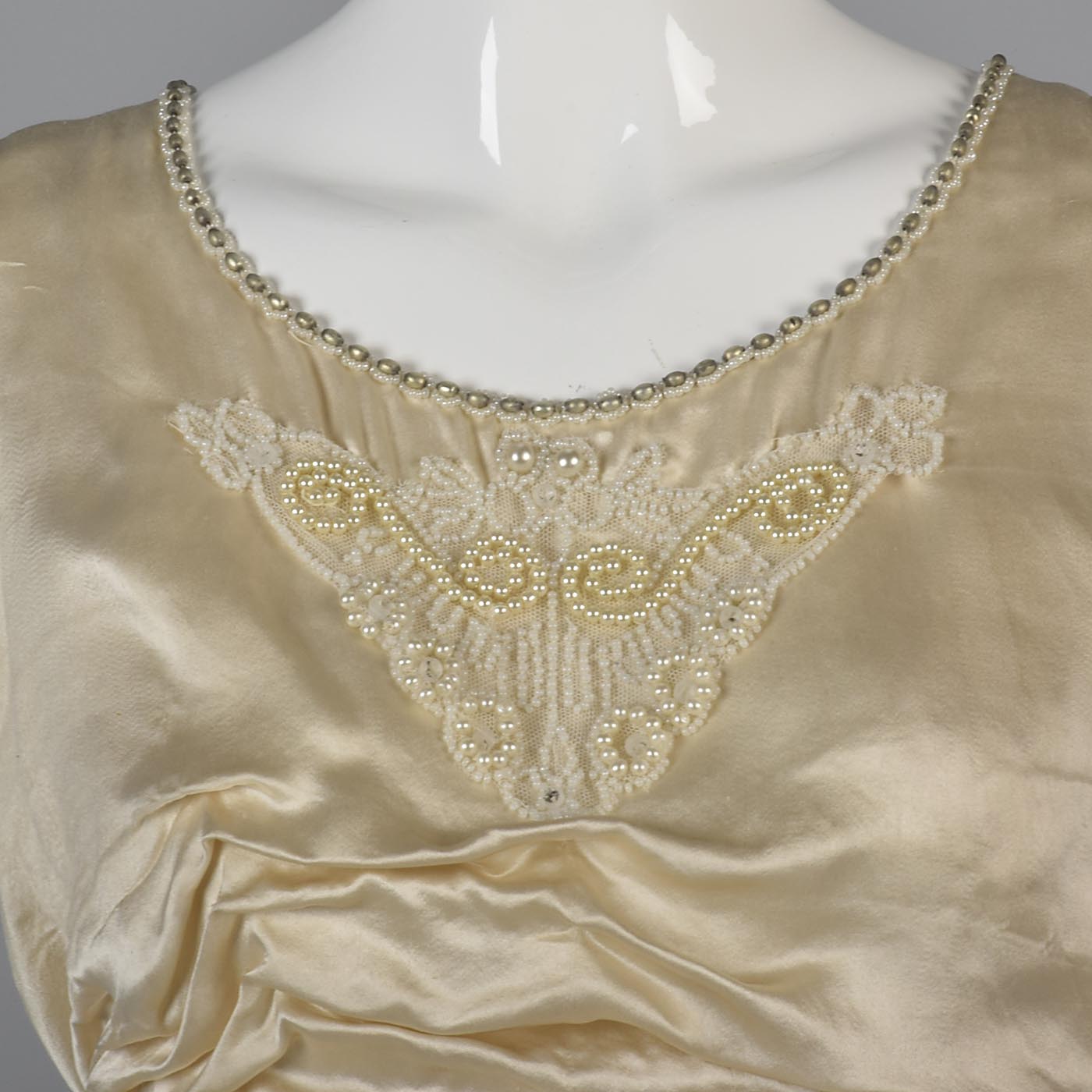 1920s Ivory Silk Wedding Dress