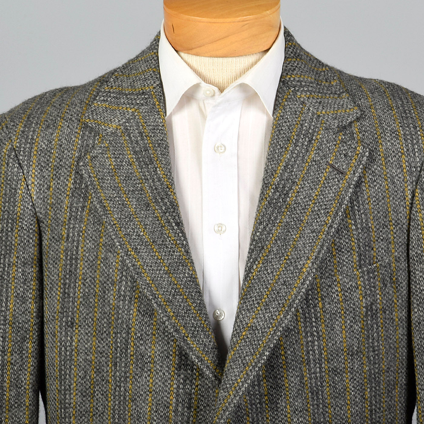 1970s Mens Brooks Brothers Bespoke Gray Tweed Jacket