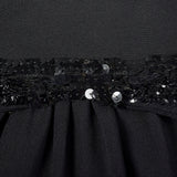 1940s Black Fitted Blouse with Sequin Trim